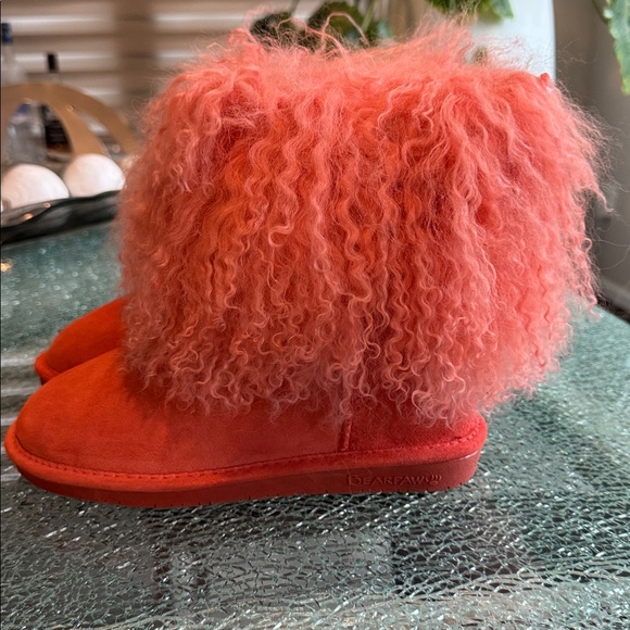 BearPaw Orange Suede Boots 8 - Picture 8 of 11